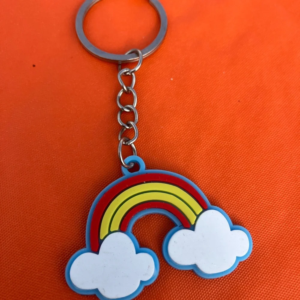 White and Blue Unicorn Keychain